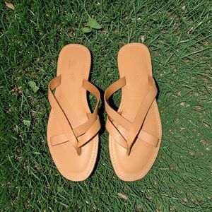 Madewell NWOB The Boardwalk Tan Leather Thong Sandal Size 8.5